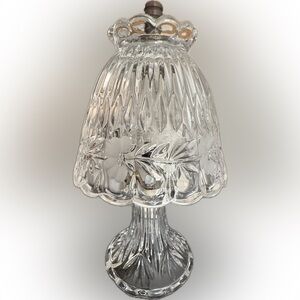 Princess House Crystal Lamp with Floral Design